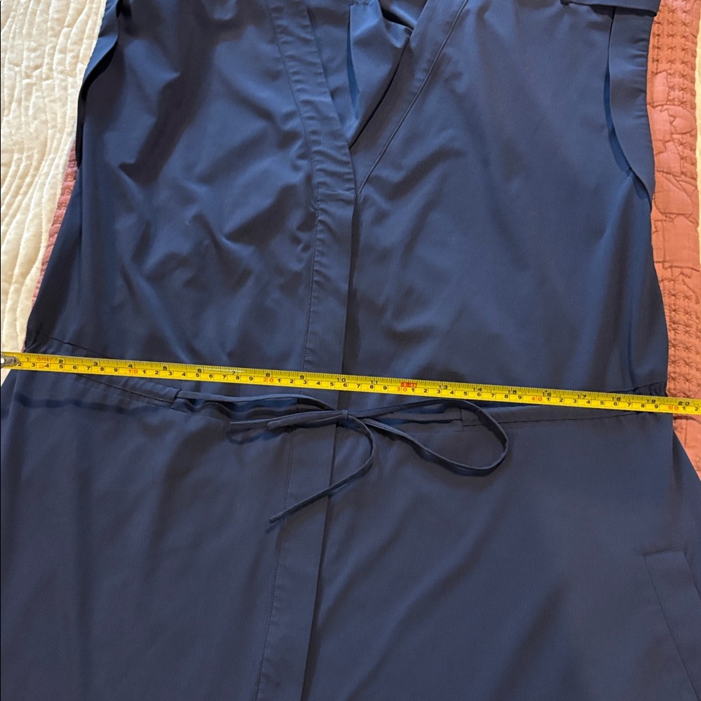 Athleta LG Mara Maxi Dress Navy Blue Tie Waist Pockets #Travelwear #Athleisure - Picture 13 of 16